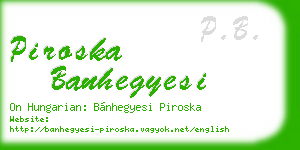 piroska banhegyesi business card